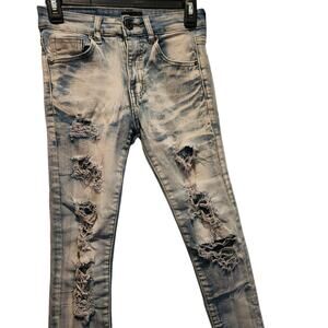 Waimea Boys Size 8 Skinny Fit Distressed Jeans Light Wash Blk Label